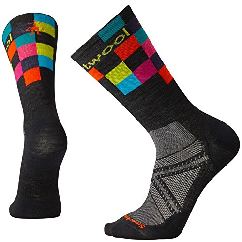 Smartwool PhD Cycle Ultra Light Men's Logo Crew Sock: Black Large