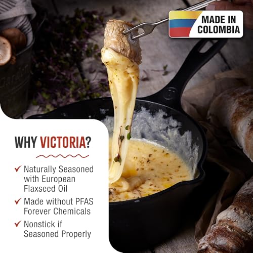 Image of Victoria Cast Iron Saucepan, Cast Iron Melting Pot, Made in Colombia, 2QT (Pack of 3)