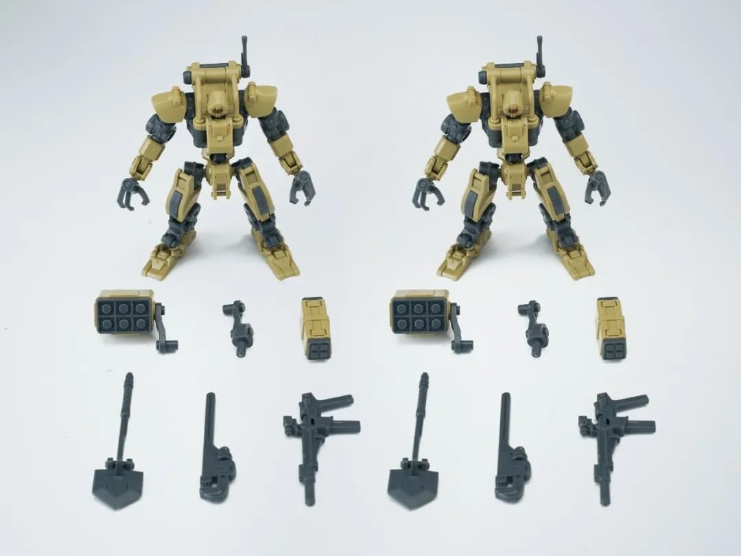 Sheik Mainland 1/144 - Super Mobile Battle Mech, Combat Engineer, Little Martin Yellow - 2PCS/4'',Model Kit,Highly Posable Collectible Model Ages 15+