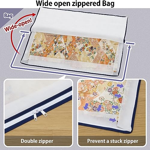 Astro 001-14 Kimono and Yukata Storage Case, Non-woven, Pockets, 5-pieces, Gray - Thumbnail 4