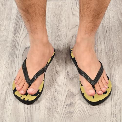 Women Beach Summer Casual Flip Flop Cat Silhouette YellowQuick Dry Sandals Slipper for Men A23012934