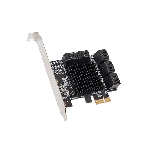 IO CREST 10 Port SATA III to PCIe 3.0 x1 Non-RAID Expansion Card JMB582 Low Profile Bracket, (SY-PEX40167)