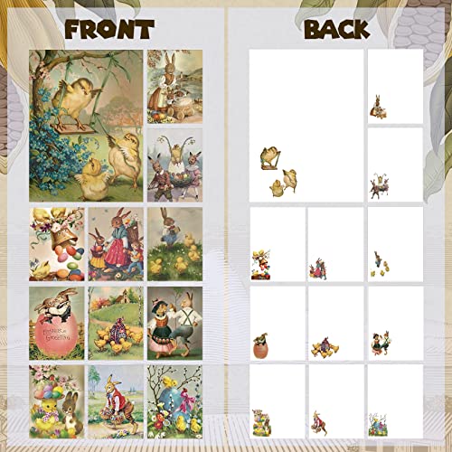 120 Sets Vintage Easter Cards With Stickers And Envelopes Retro Chicks Bunnies Egg Easter Greeting Cards Funny Easter Postcards Vintage Easter Stickers Assorted Blank Notes Cards For Home Class Office #TOP1