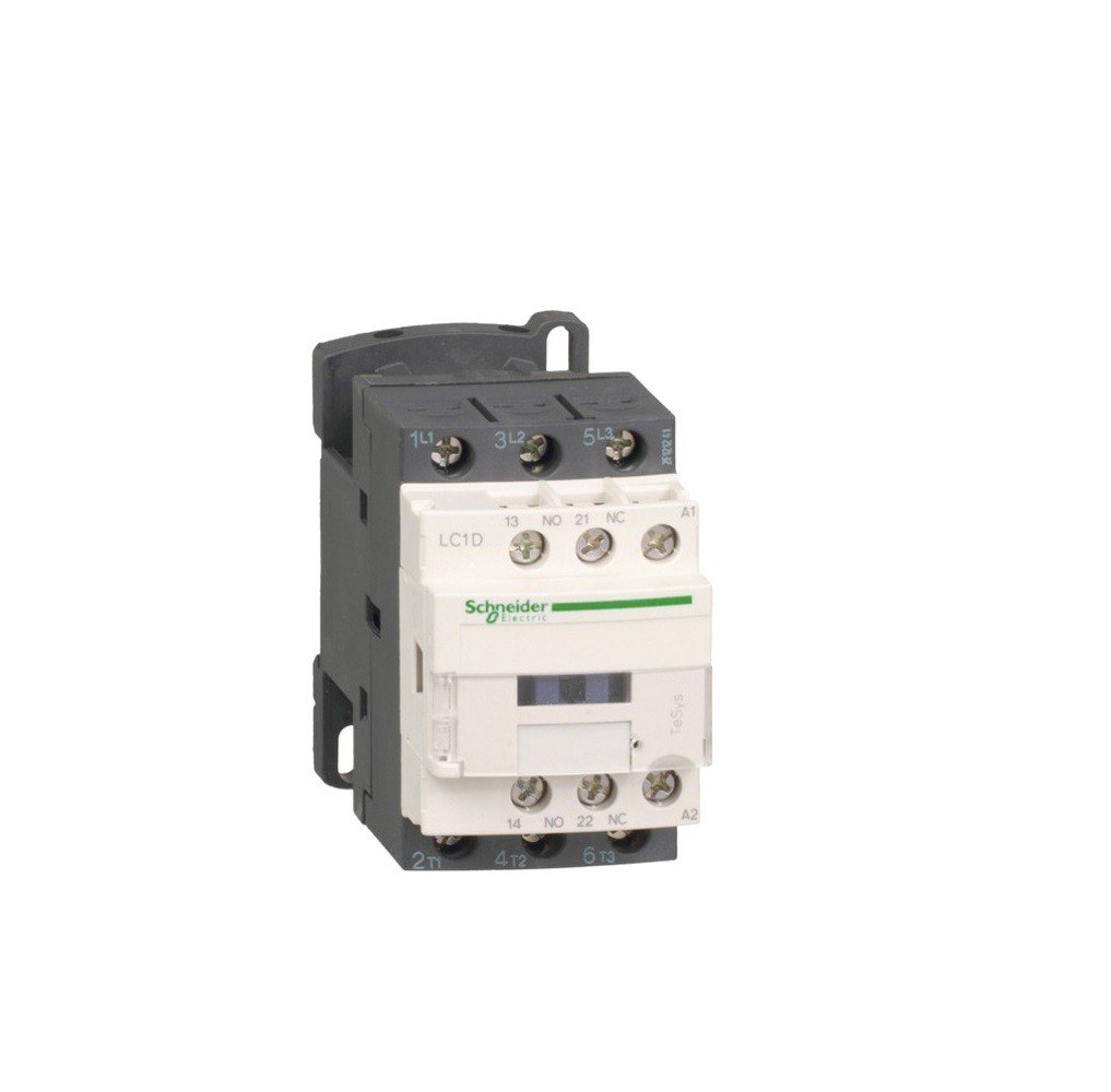 Contactor LC1D12BL Schneider 3P (3NO) 1NC + 1NO Aux 24VDC 25A 5.5kW