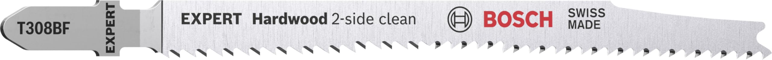 Bosch 2x EXPERT Hardwood 2-side clean T308BF Stichsägeblatt (für Kunststoffbeschichtete Platten, Multiplexplatte, Länge 117 mm, Professional Zubehör Stichsäge)