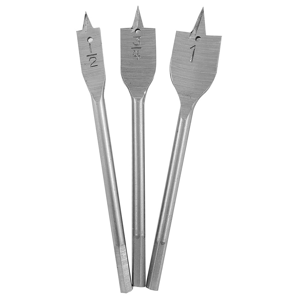 DEKTON DT80288 1 Flat Wood Drill, Black/Red, 1/2-inch,3/4-inch, Set of 3 Piece