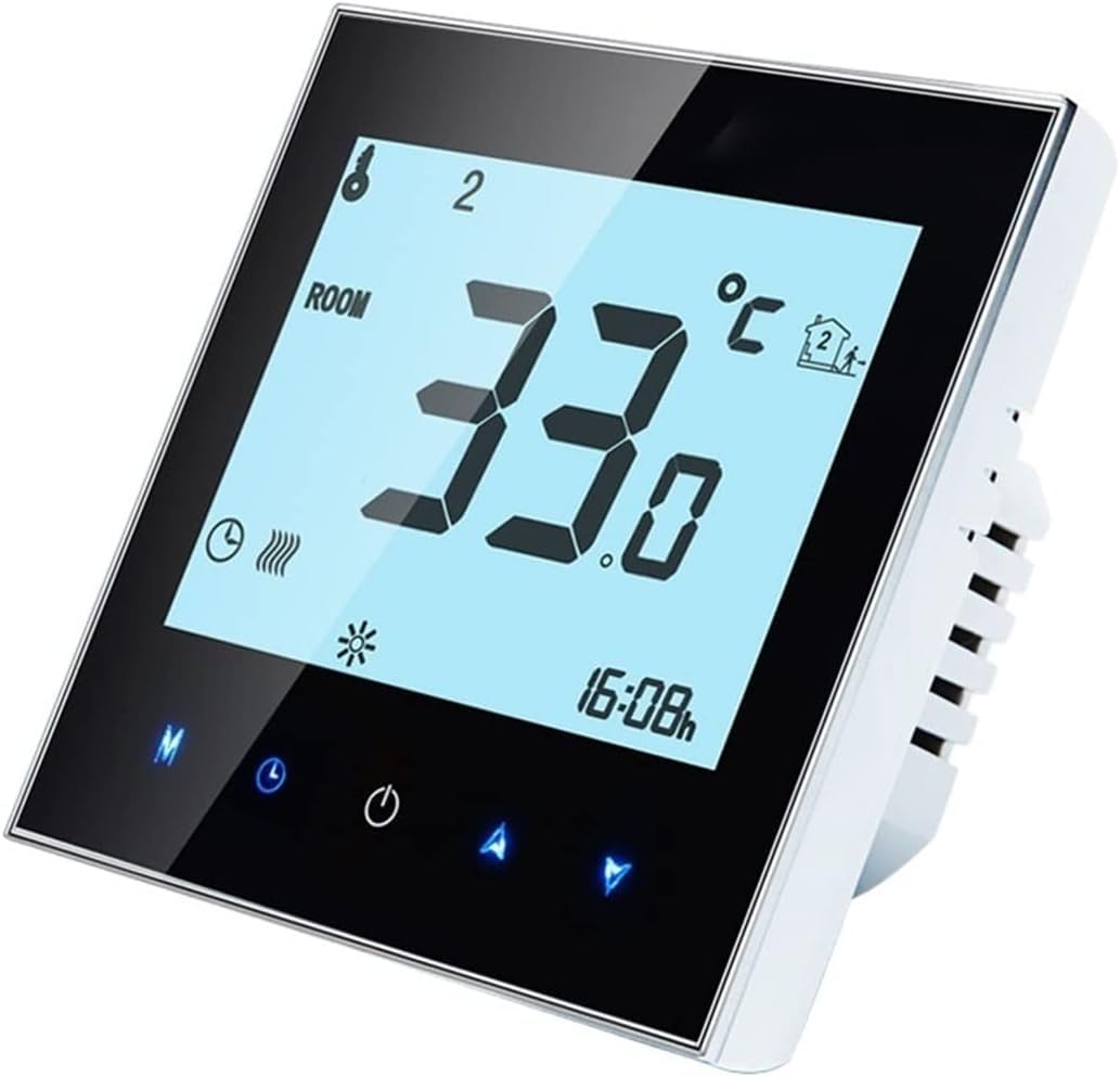 Termostato De Ambiente Inalámbrico Calefacción por Suelo Radiante Controlador De Temperatura del Hogar Controlador Rs485 Control Remoto Programable Semanal, WiFi Black, For Boiler