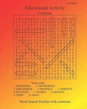 Paperback A. Feriani / Educational Activity / Countries: Word Search Puzzles with solutions / 50 grids - 100 pages Book
