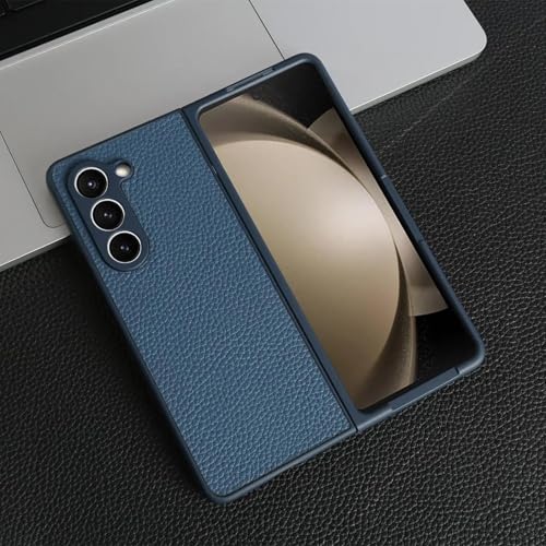 Coque Cuir véritable Litchi Galaxy Z Fold 4 Évitez Chocs Glisses Coque Protection