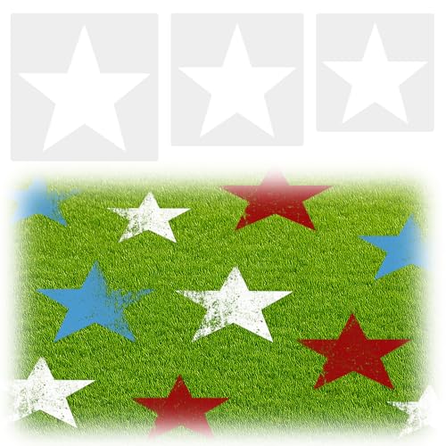 3Pcs Large Star Stencil Reusable Star Template Different Sizes Home Decoration Arts Paper for Painting on Lawn Wood Paper Fabric Independence Day Project