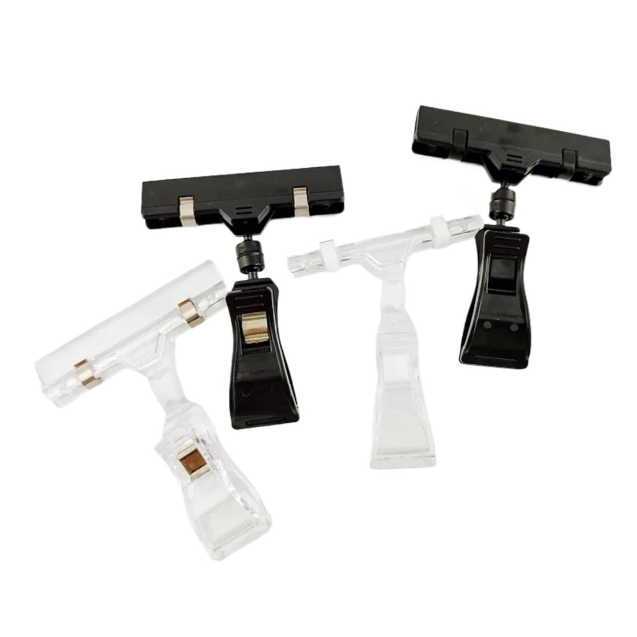 Yangshe 30pcs Plastic Price Label Holders with Spring Clips for Retail Display Signs