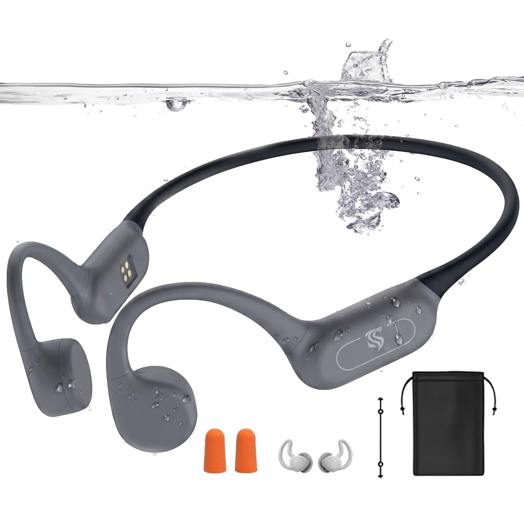 Roujune X20 Pro Bone Conduction Headphones and accessories
