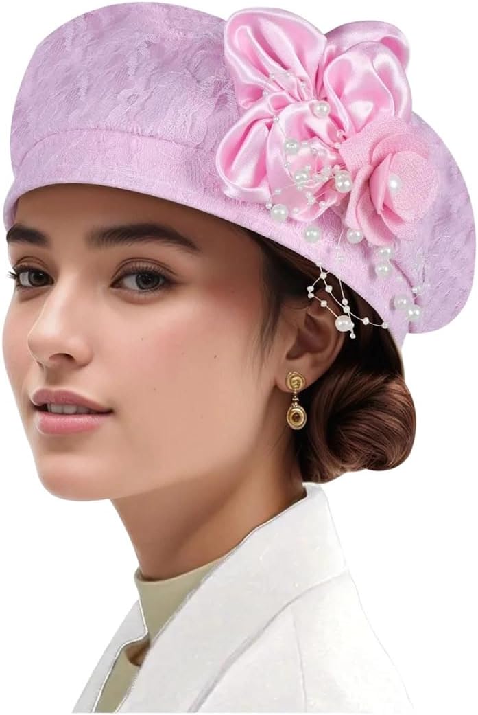 Women’S African Turban Hat Summer Autumn Church Soft Beret Cap Party Casual Head Wrap