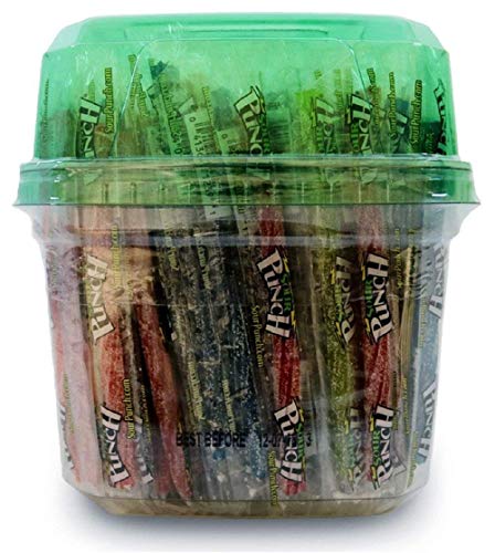 Sour Punch Twists, 6" Individually Wrapped Soft & Chewy Candy, 4 Fruit Flavors, 4.23-LB Tub (8276)