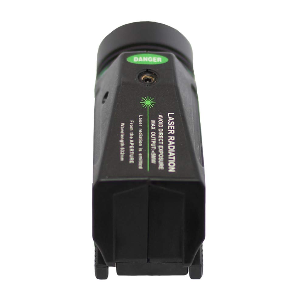 Lampe de poche LED tactique vue laser verte pour rail 20 mm Mini Glock pistolet Airsoft