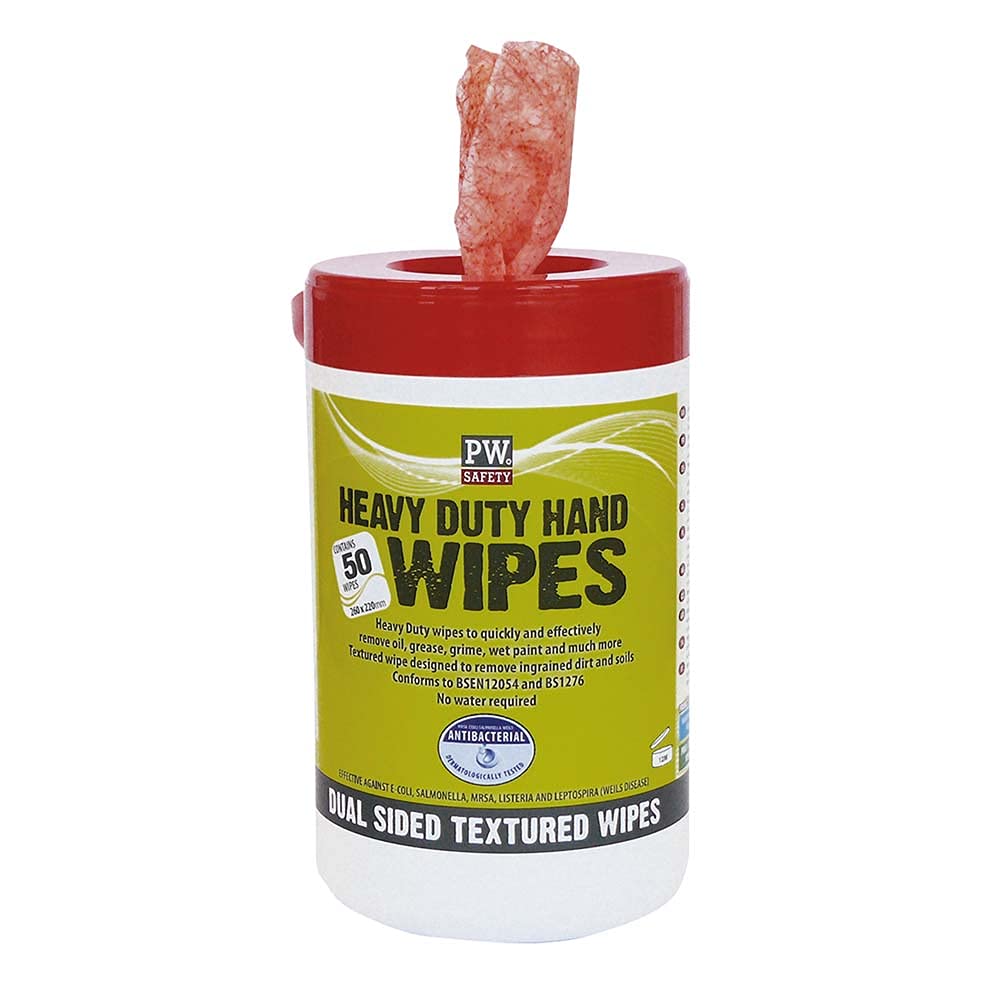 Portwest Heavy Duty Hand Wipes (50 Wipes), Color:Orange, Size:266mm x 215mm, IW30ORR