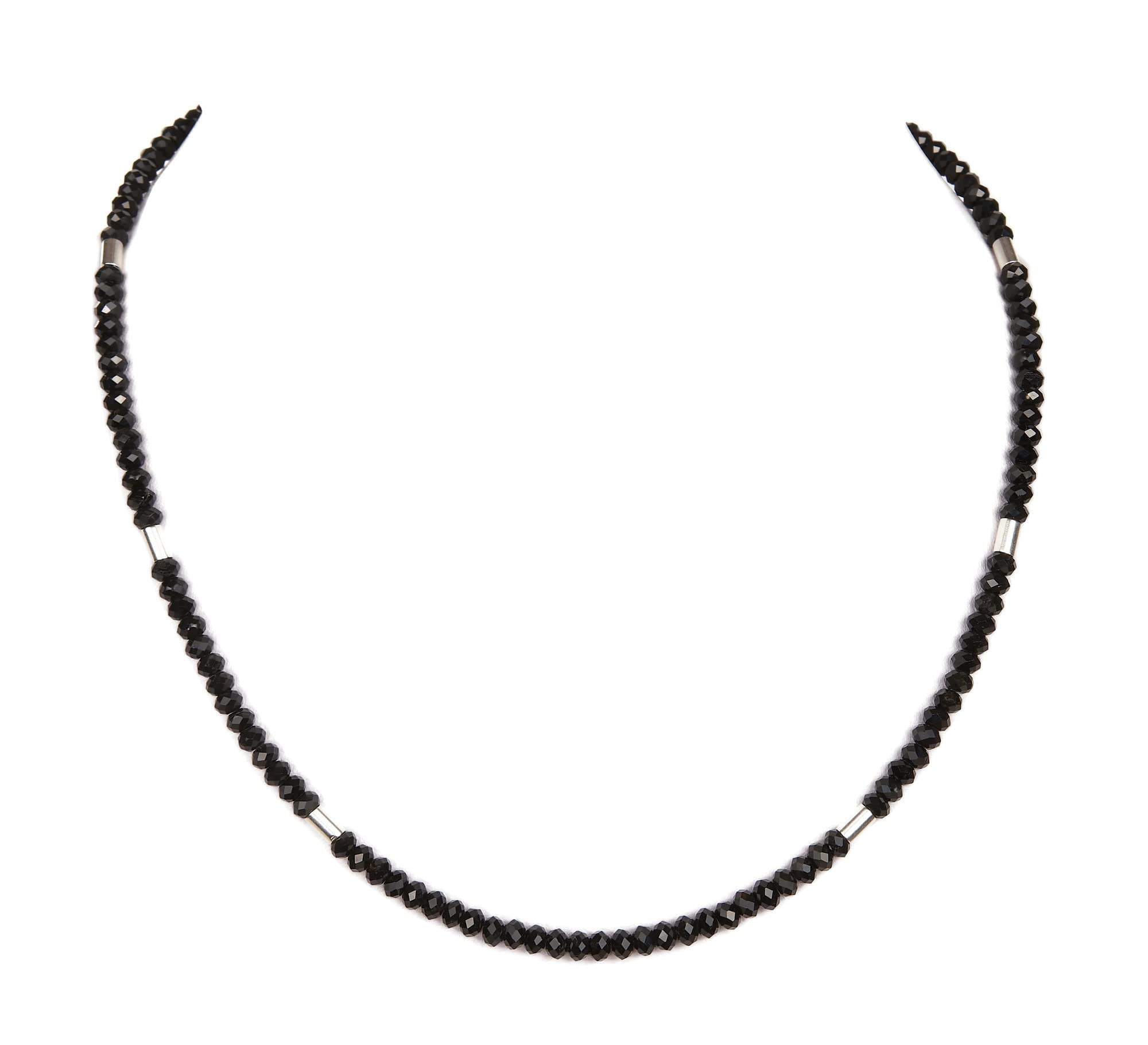 Turmalin Kette schwarz - Schörlkette - 925 Silber - Steinkette Turmalin