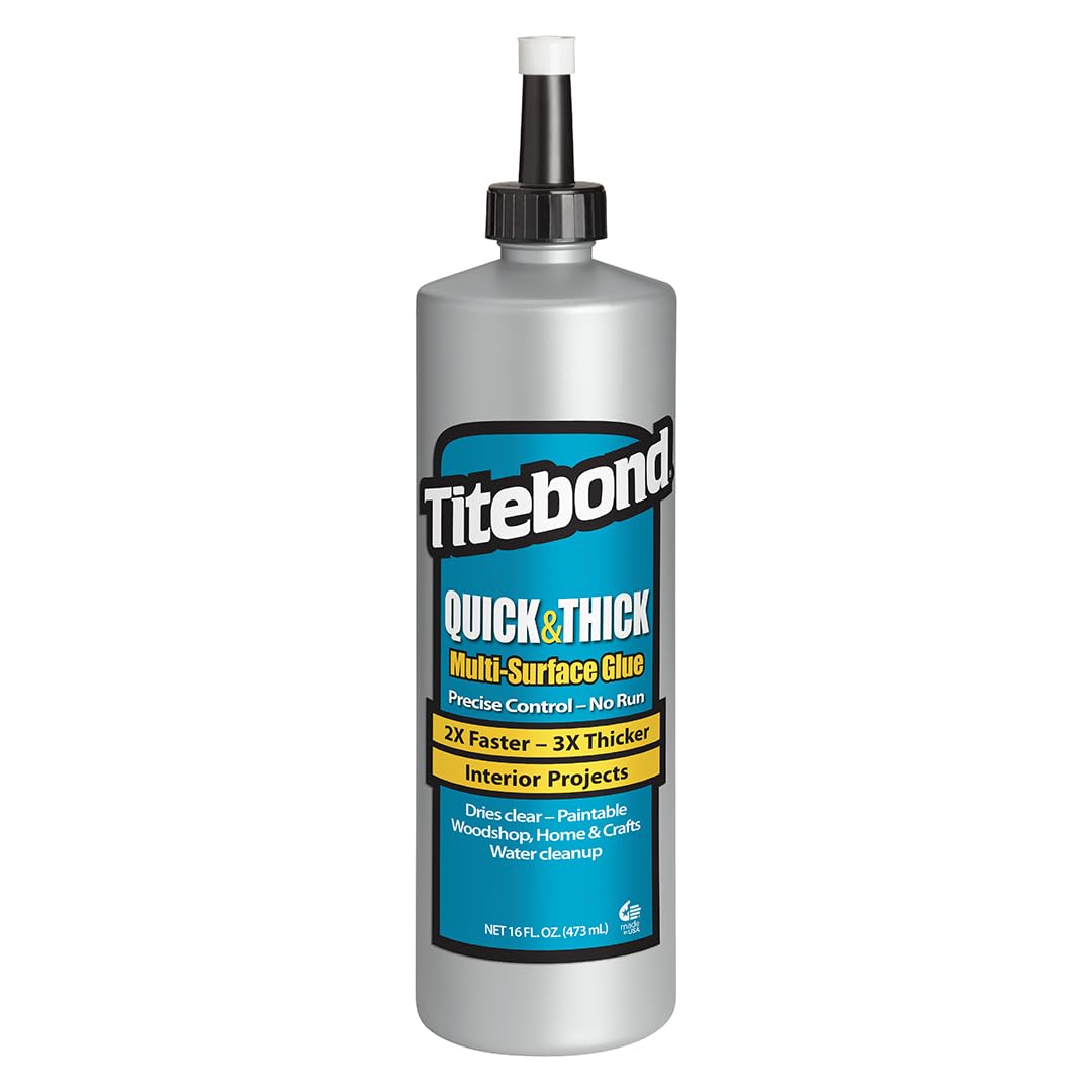 Titebond Molding & Trim Wood Glue 16 oz - Thickest Fast-Drying No-Run Formula for Crown Molding, Baseboards & Trim