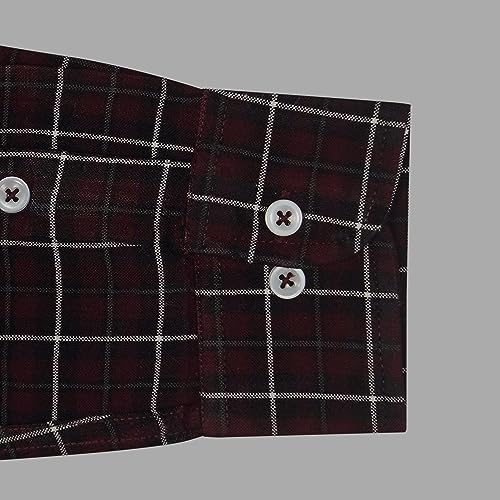 Image of GHPC Cottswool Winter Wear Woolen Windowpane Checks Full Sleeves Regular Fit Formal Shirt for Men