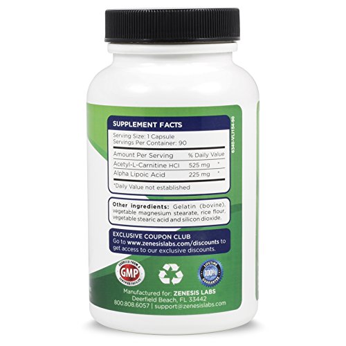 Zenesis Labs Acetyl L-Carnitine with Alpha Lipoic Acid - 90 Capsules - Image 4