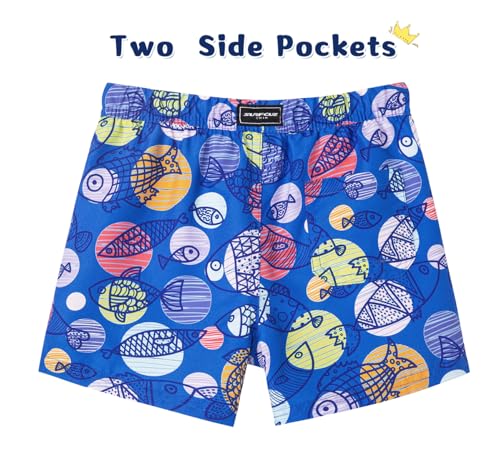 Image of SURF CUZ Surfcuz Little Boys Swim Trunks UPF 50+ Toddler Beach Shorts Swimsuit Kids Quick Dry Swimwear
