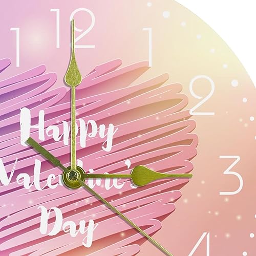 Horloge murale silencieuse cadeau de Saint-Valentin motif cœur rose - 3