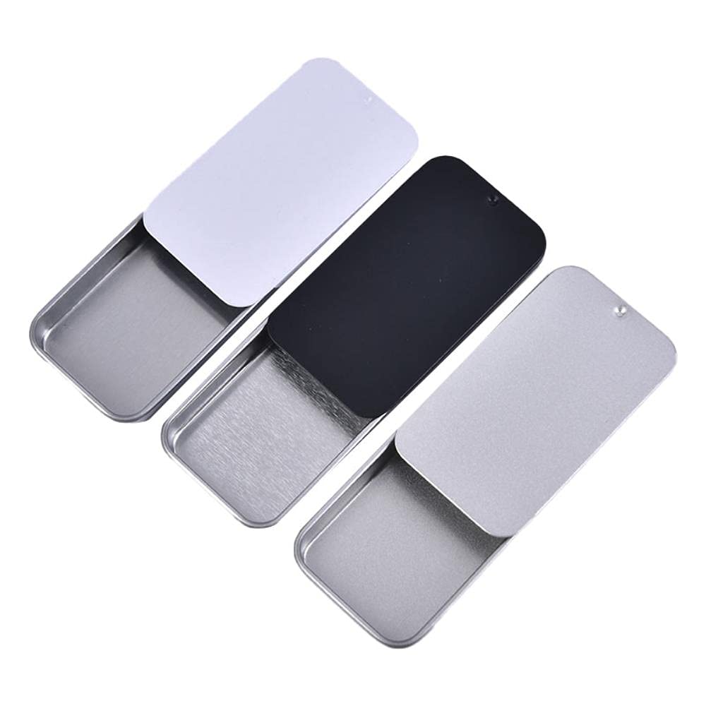 Leere Metalldosen Mini – 10 Stück, 5,9x3,5x1,1 Cm, Mit Schiebedeckel, Mehrfarbig