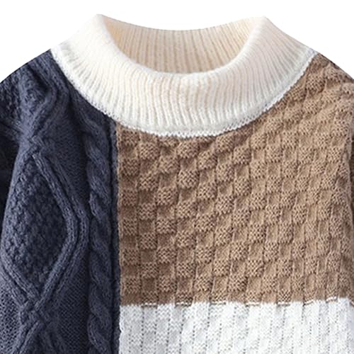 Pull en tricot torsadé pour homme avec patchwork qualitatif - 7