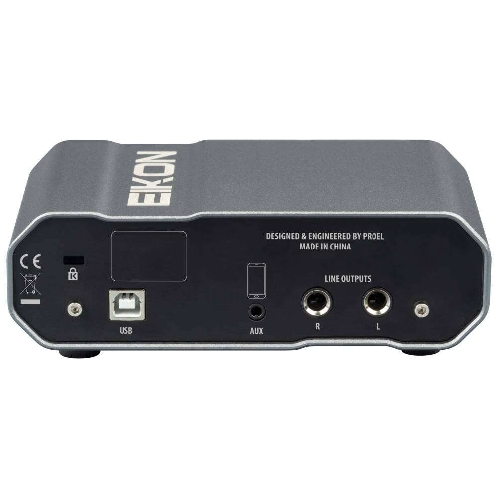 Proel EIKON SBi-PRO - Interfaccia audio USB 2.0 con 2 In & 2 Out, qualità da studio per la registrazione domestica o mobile, lo streaming live o il podcasting