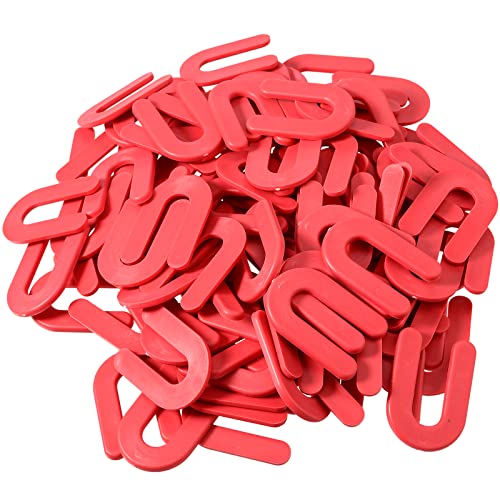 Image of MOUYAT 500 PCS 1.5 x 2 x 1 /8 Inch Horseshoe Shims Tile Spacers, 3MM Thick U Shaped Horseshoe Plastic Shim for Leveling, Red