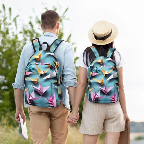 Mochila de viaje para camping y excursiones al aire libre con estampado origami 6