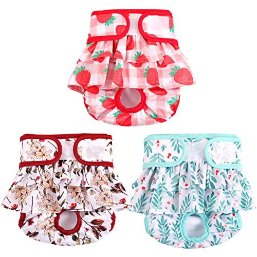 ASENKU Waschbare Hundewindeln (3 Pack), wiederverwendbare Hundewindeln für Hündinnen - sehr saugfähige Hundekleider für Hunde in der Zeit (Wald, S) Cover