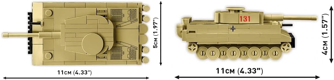 COBI Historical Collection WWII Tiger I 131 Tank Building Set, 144 Pieces