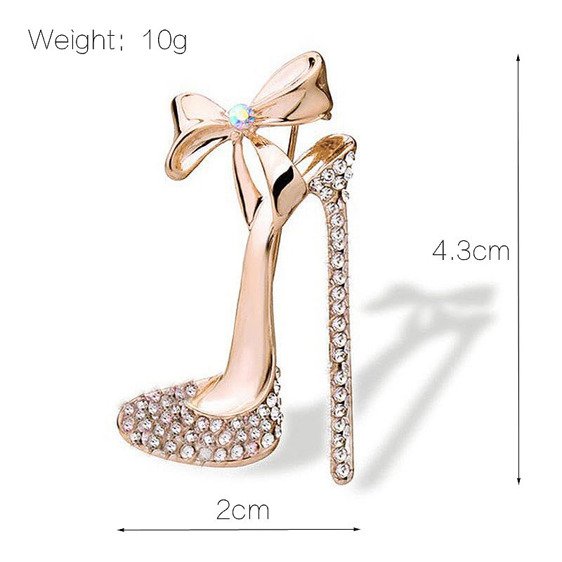 Image of Crystal High Heels Shoes Brooch Pins Jewelry Gift For Women Men
