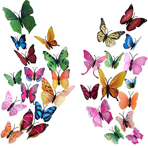 HO2NLE 72Pz Farfalle Adesive da Parete 3D Adesivi