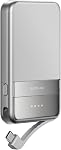 EF ECOFLOW Rapid Power Bank Wireless, 5000mAh Qi2 Certified Ultra-Fast Magnetic Portable Charger with Stand & Built-in USB-C Cables, Battery Pack Compatible with iPhone 16/15, Samsung, iPad, AirPods