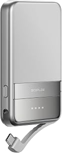 EF ECOFLOW Rapid Power Bank Wireless, 5000mAh Qi2 Certified Ultra-Fast Magnetic Portable Charger with Stand & Built-in USB-C Cables, Battery Pack Compatible with iPhone 16/15, Samsung, iPad, AirPods