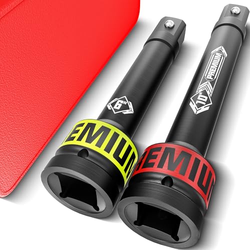 Image of 2 Pcs 1 inch Drive Impact Extension Bar Set, 6 inch & 10 inch Length Socket Extensions, CR-V Steel, Narrow and Deep Areas in Bicycle, Automotive Repair or Industrial Operations