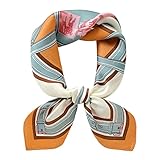 mokoomiss 100% Pure Mulberry Silk Square Scarf for Hair-21''x21''- Women Men Natural Silk Neckerchie