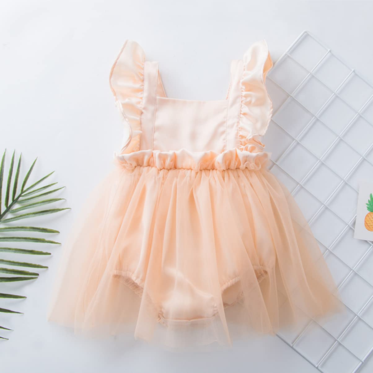 ibasenice 3 Uds Vestido Mameluco Con Manga Voladora Ropa Para Bebé Niña Ropa Para Niñas Pequeñas Vestidos Tutú Para Niñas Trajes De Fotografía Para Recién Nacidos Niña Blanca Versión
