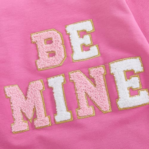 Muasaaluxi Newborn Baby Girl Valentine Outfit Be Mine Embroidery Romper One Piece Bodysuit Jumpsuit Spring Outfit 0-18M3