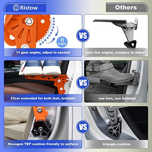 Ristow Upgraded Car Door Step Adjustable Extended Roof Rack Stand Pedal Foldable Ladder Max Load 400 Lbs With Storage Bag And Cleaning Cloth Universal Fit For Most Car, Suv, Truck #TOP4