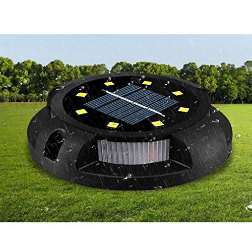 #N/A 1pc 8-LED Solar Power Buried Light, Waterproof Under Ground Lamps Outdoor Path Way Garden Decki