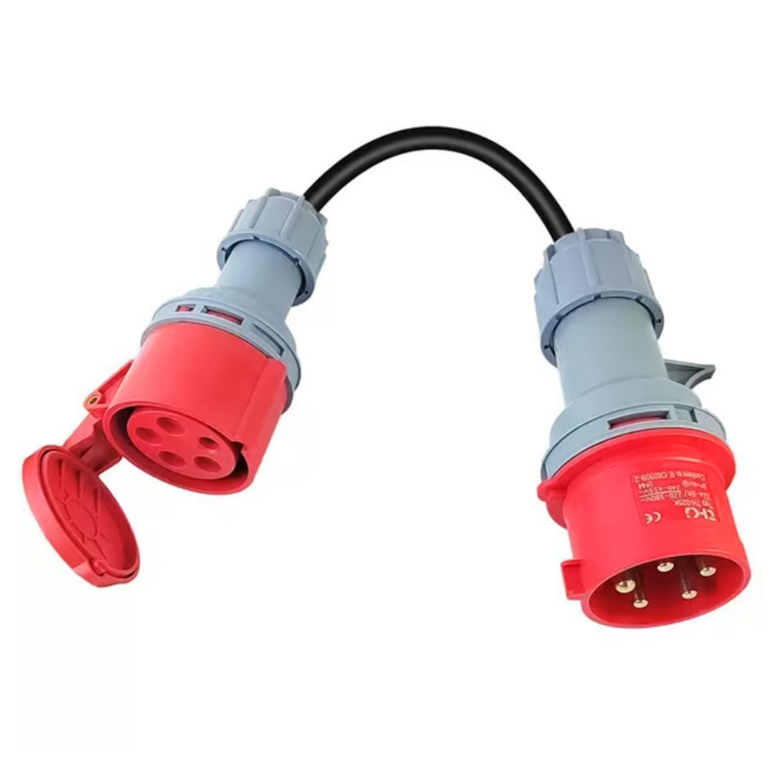Adattatore CEE da 32 A a 16 A, adattatore ad alta corrente con cavo da 50 cm, protezione IP44, 5 poli, distributore di corrente forte 400 V, adattatore per auto elettrica, accessori per officine