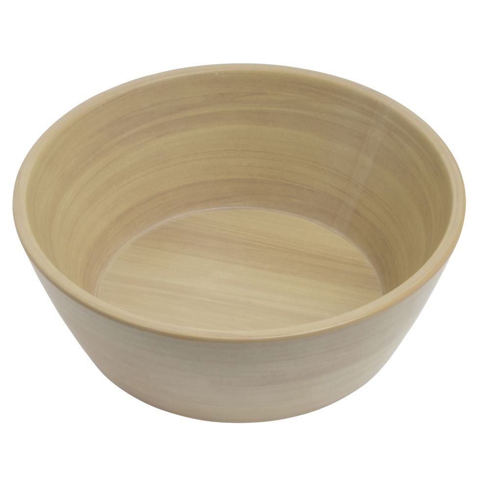 Serving Bowl with Butcher Block Finish - 6"Dia x 2 1/4"H by HUBERT – Plastic, Butcher Block, Model M2330-BUTCHER