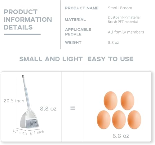 Miniatura 6 de Juego de escoba para niños pequeños, juego de limpieza de escoba para niños, juego de escoba pequeña y recogedor, juego de escoba y juego de