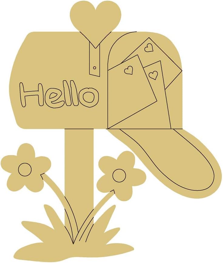 Mailbox Design by Lines Cutout Unfinished Wood Valentine's Day Coloring Book Door Hanger MDF Shape Canvas Style 1 Art 1 (18)