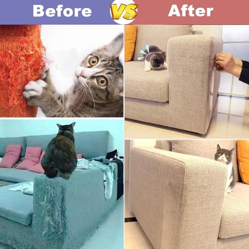 Hsthe Sea 8 PCS Anti-Scratch Furniture Protectors Cat Scratch Couch Protector Pet Sofa Guard for Protecting Upholstered Transparent For Sofa Furniture Door Scratch Protection - Image 3