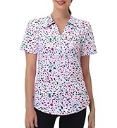 Kaleforneo Womens Golf Polo Shirts V Neck Short Sleeve Tennis Shirt Moisture Wicking Plus Size Wo...