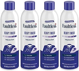Laundry Starch Spray, Faultless Heavy Spray Starch 20 oz Cans for a Smooth Iron Glide on Clothes & Fabric Even Spray, Easy Iron Glide, No Reside (Pack of 4)